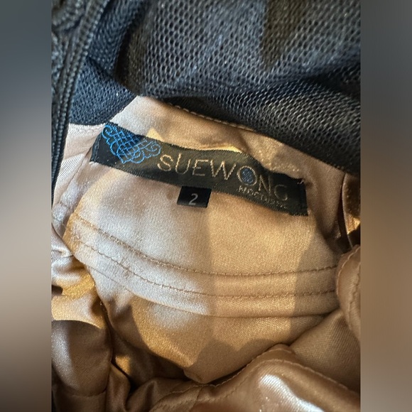 Sue Wong Short Sleeve Beaded Floral Dress - Picture 5 of 5